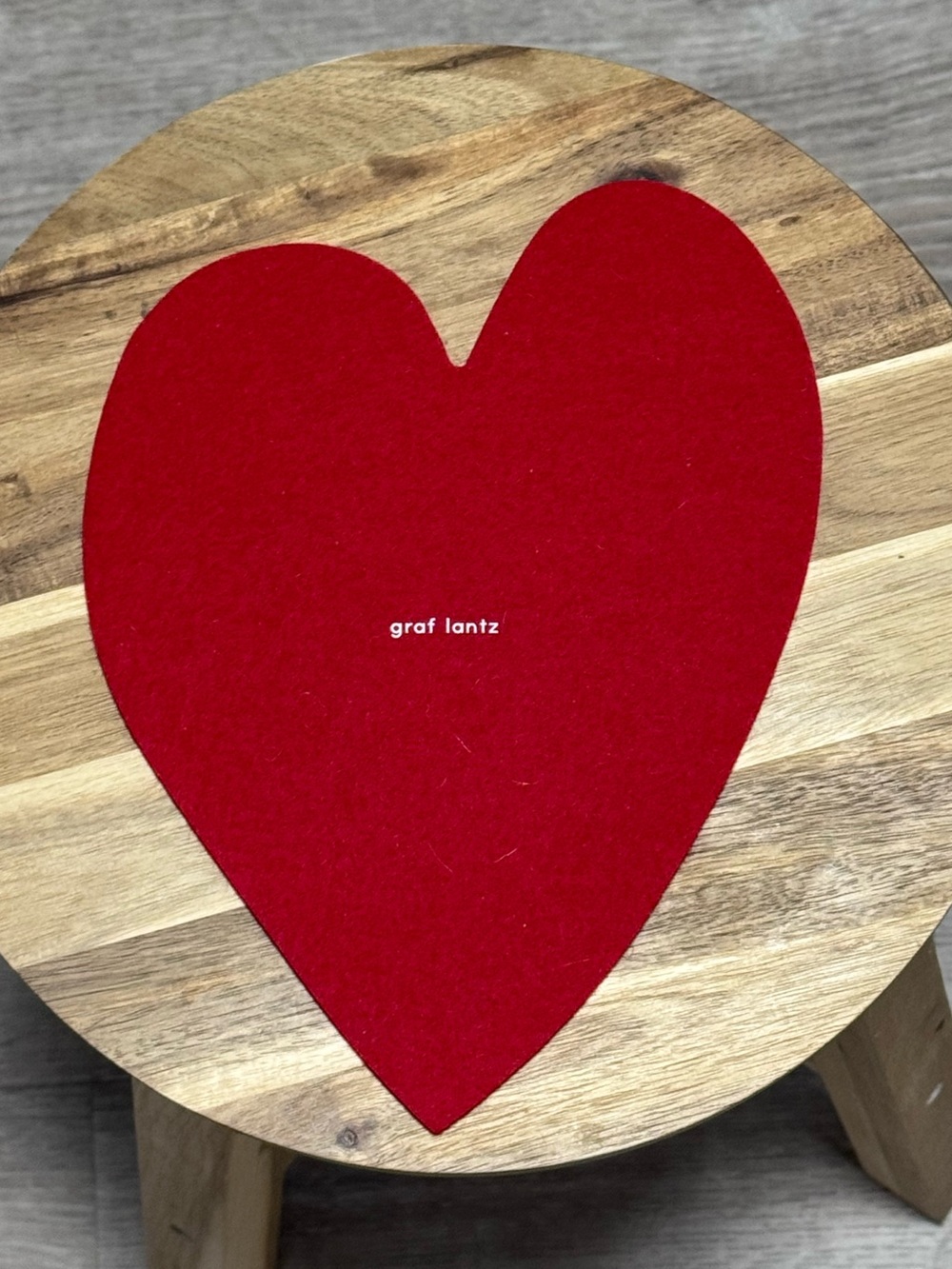 NWT Graf Lantz 10” Merino Wool Heart Trivet in Red - Picture 7 of 11